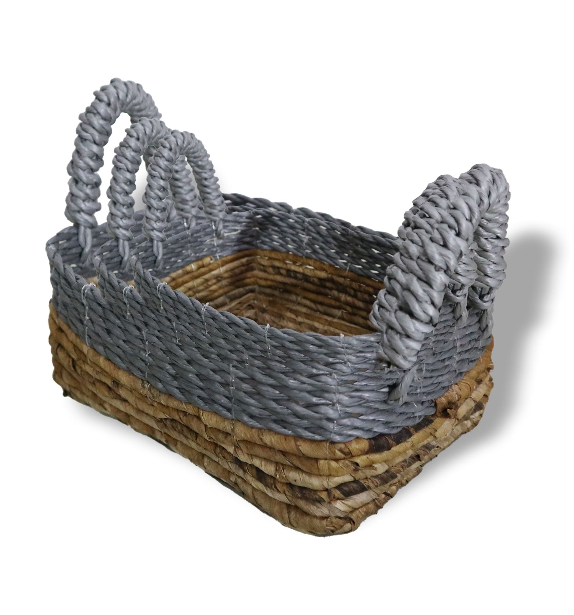Banana Leaf & Abu - Abu Raffia Square Basket - Set of 3 - Luna Panther