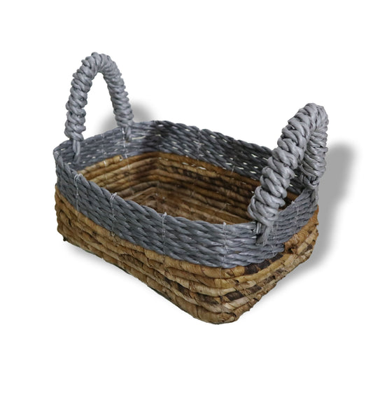 Banana Leaf & Abu - Abu Raffia Square Basket - Set of 3 - Luna Panther