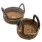 Banana Leaf & Hitam Raffia Basket - Set of 2 - Luna Panther