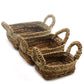 Banana Leaf & Seagrass Square Basket - Set of 3 - Luna Panther