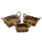 Banana Leaf & Seagrass Square Basket - Set of 3 - Luna Panther