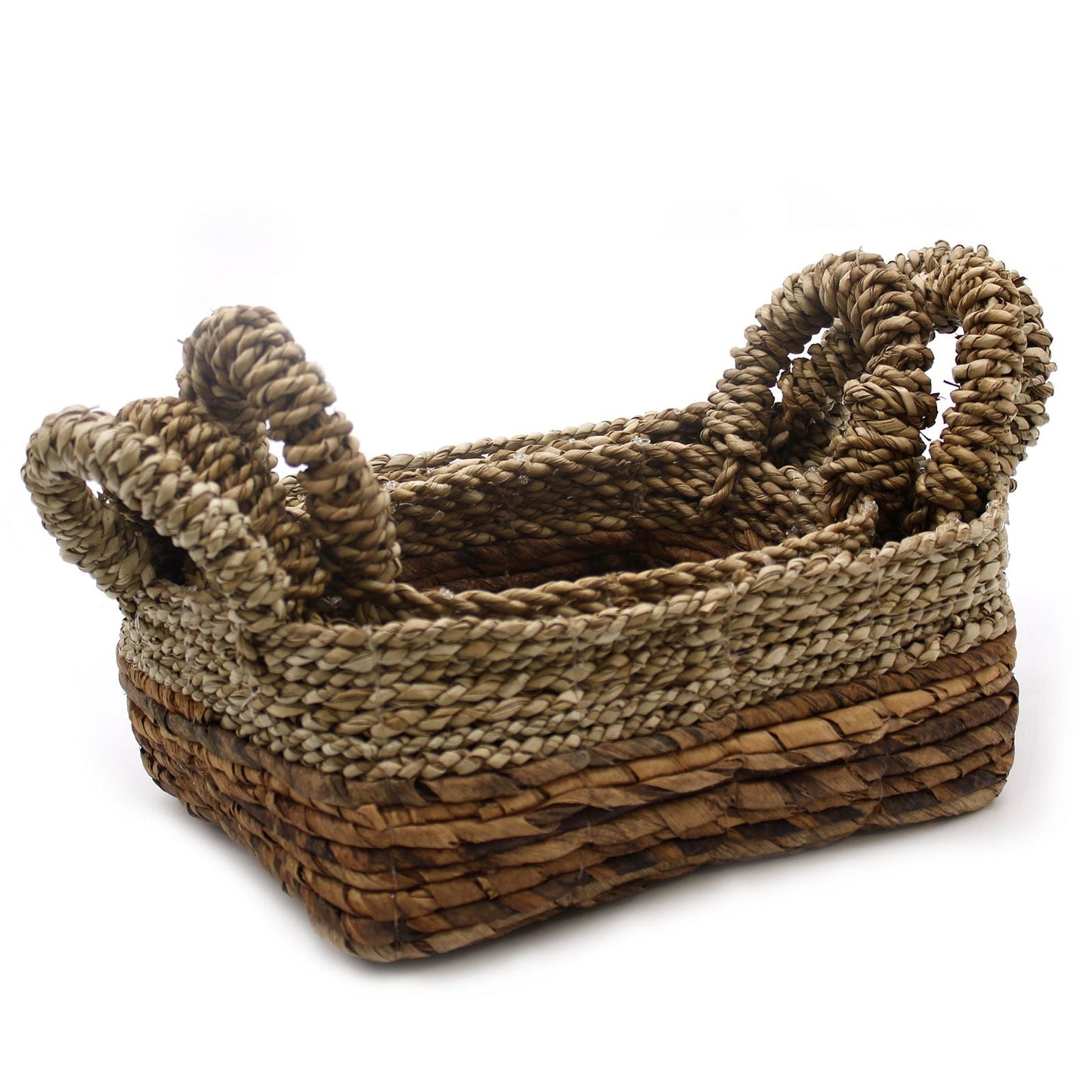 Banana Leaf & Seagrass Square Basket - Set of 3 - Luna Panther