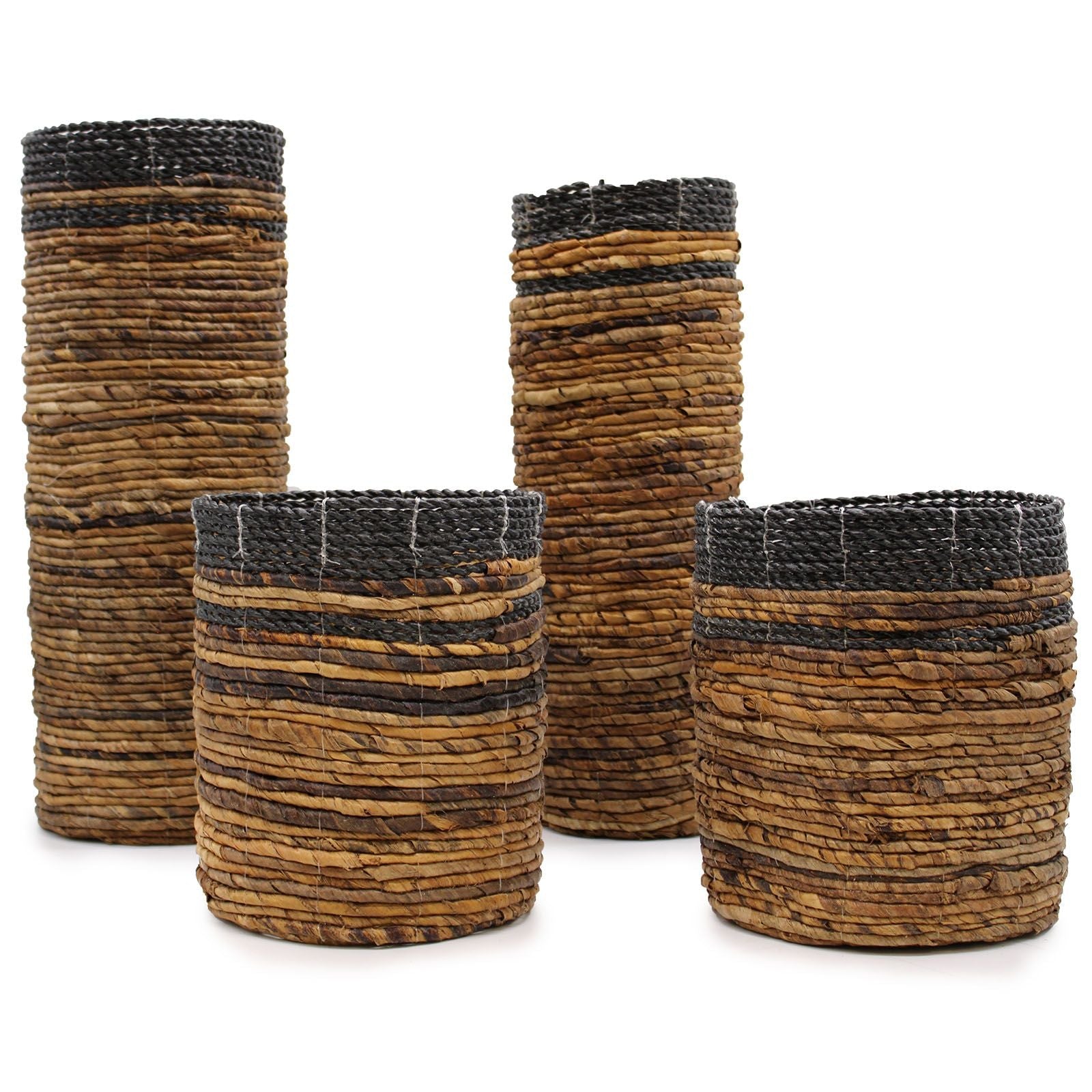 Banana Leaf Set - 2 Vase & 2 Bins - Luna Panther