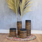 Banana Leaf Set - 2 Vase & 2 Bins - Luna Panther