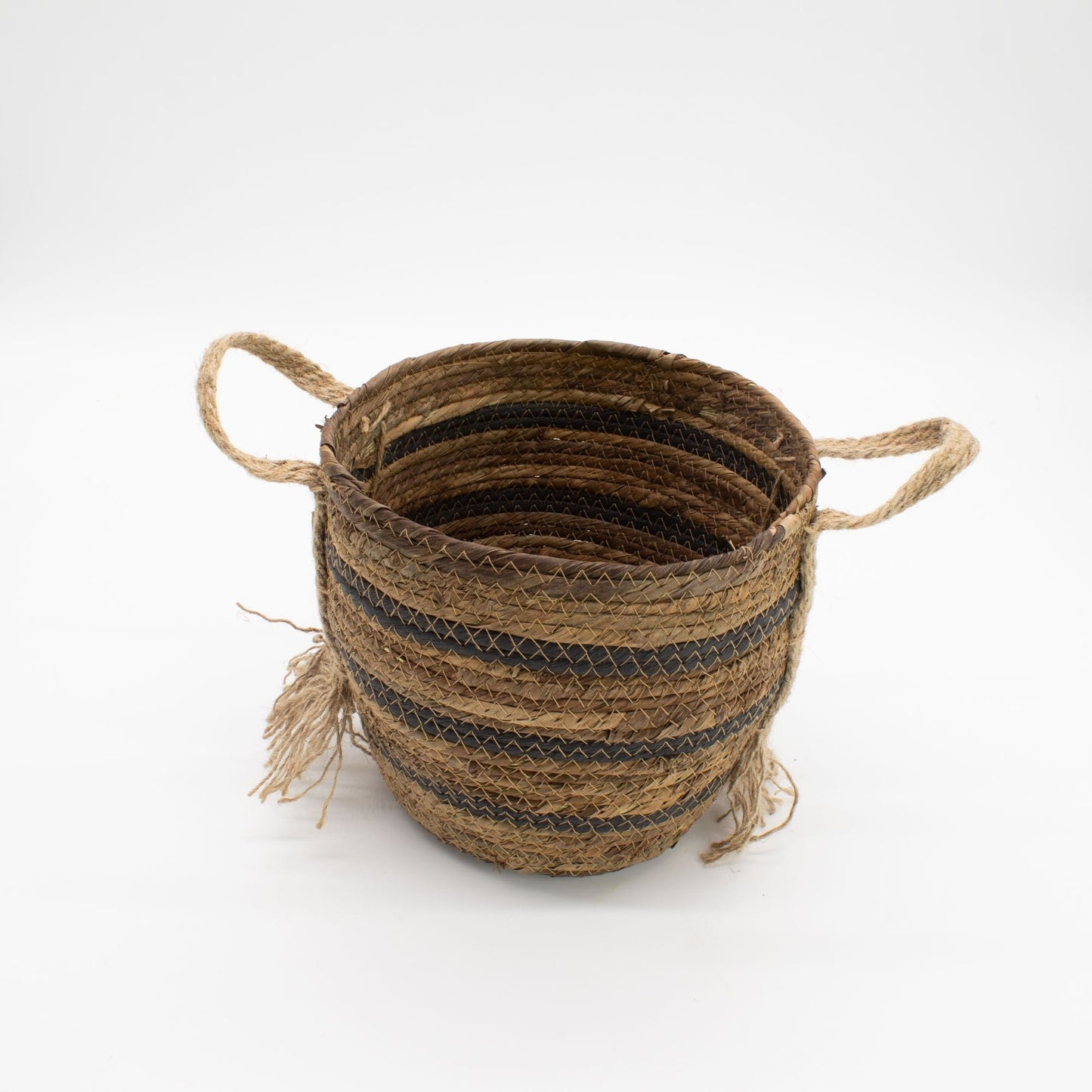 Banana Leaf & Seagrass Large Baskets - Natural Browns - Set of 3 - Luna Panther