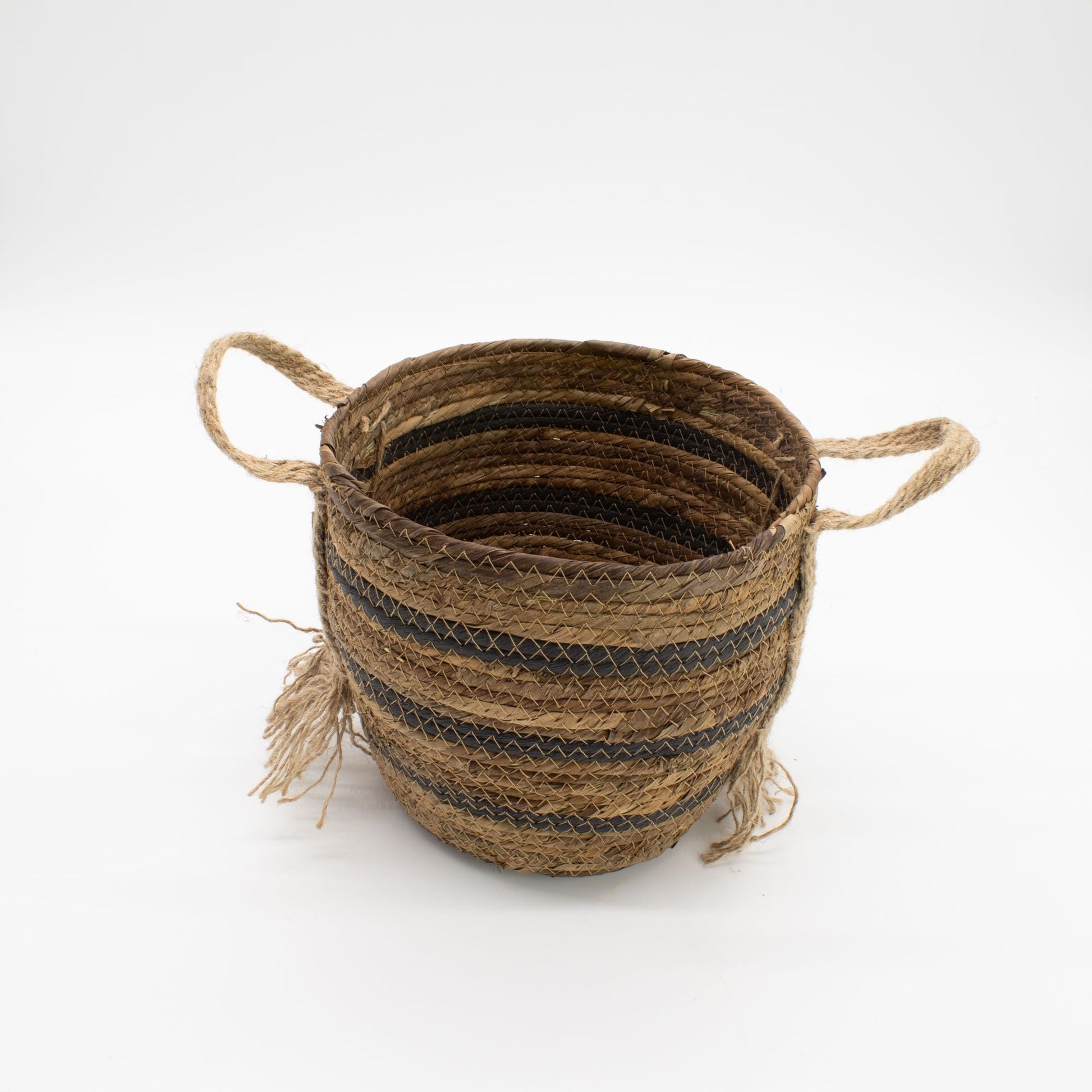 Banana Leaf & Seagrass Large Baskets - Natural Browns - Set of 3 - Luna Panther