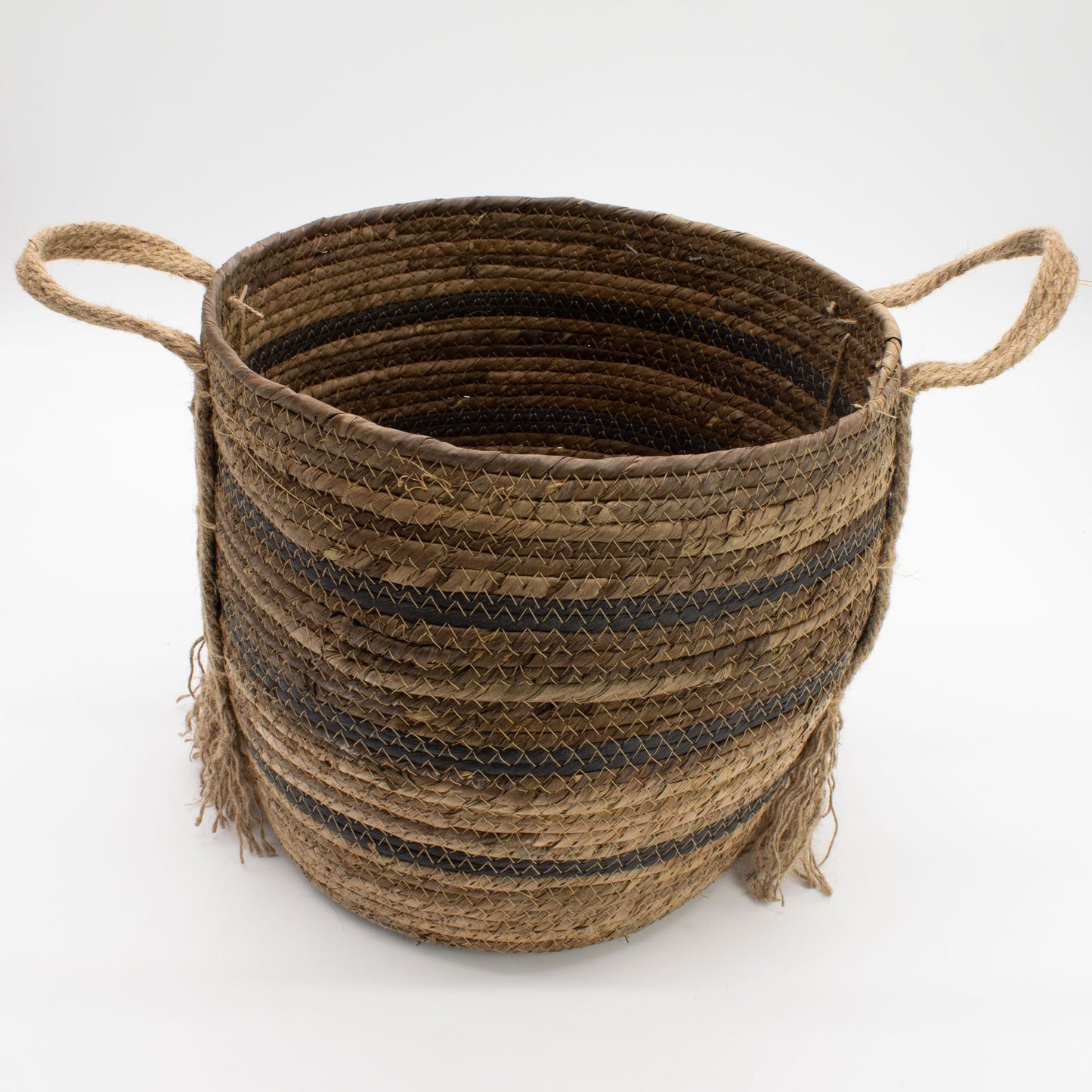 Banana Leaf & Seagrass Large Baskets - Natural Browns - Set of 3 - Luna Panther