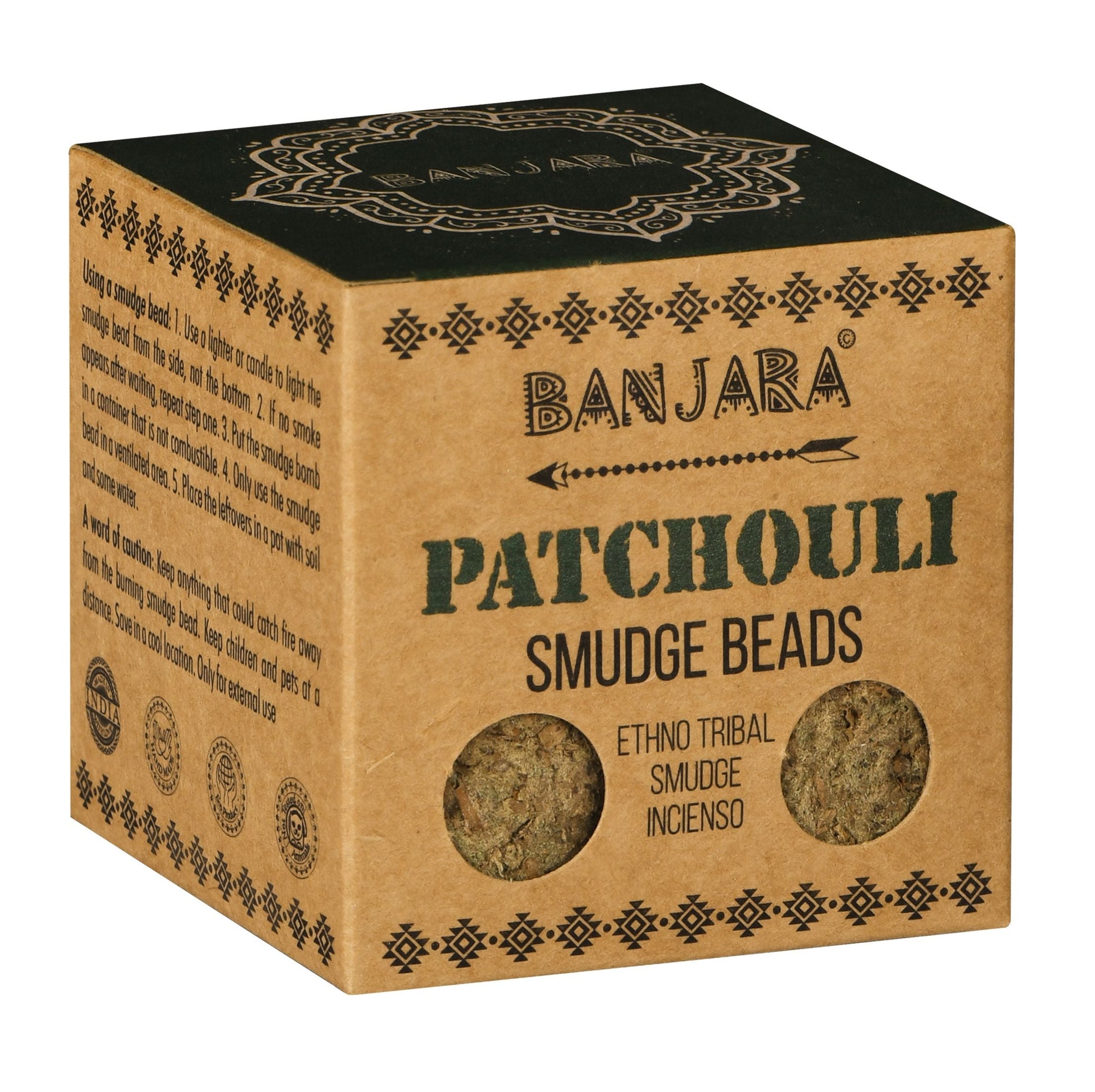 Polished Banjara Smudge Beads - Patchouli featuring natural patterning and unique variations - Luna Panther