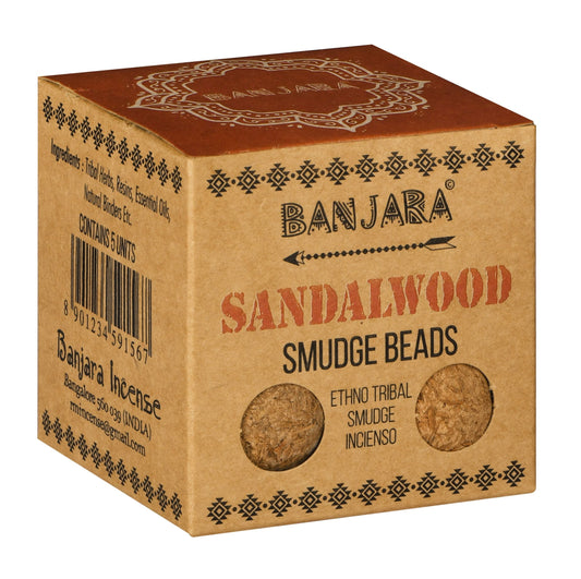 Polished Banjara Smudge Beads - Sandalwood featuring natural patterning and unique variations - Luna Panther