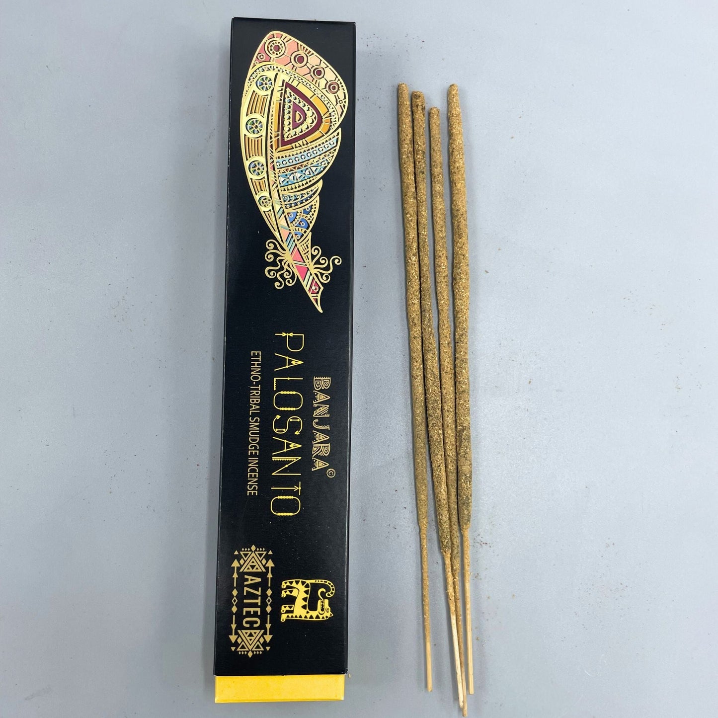 Polished Banjara Tribal Smudge Incense - Palosanto featuring natural patterning and unique variations - Luna Panther