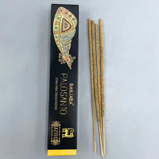 Polished Banjara Tribal Smudge Incense - Palosanto featuring natural patterning and unique variations - Luna Panther