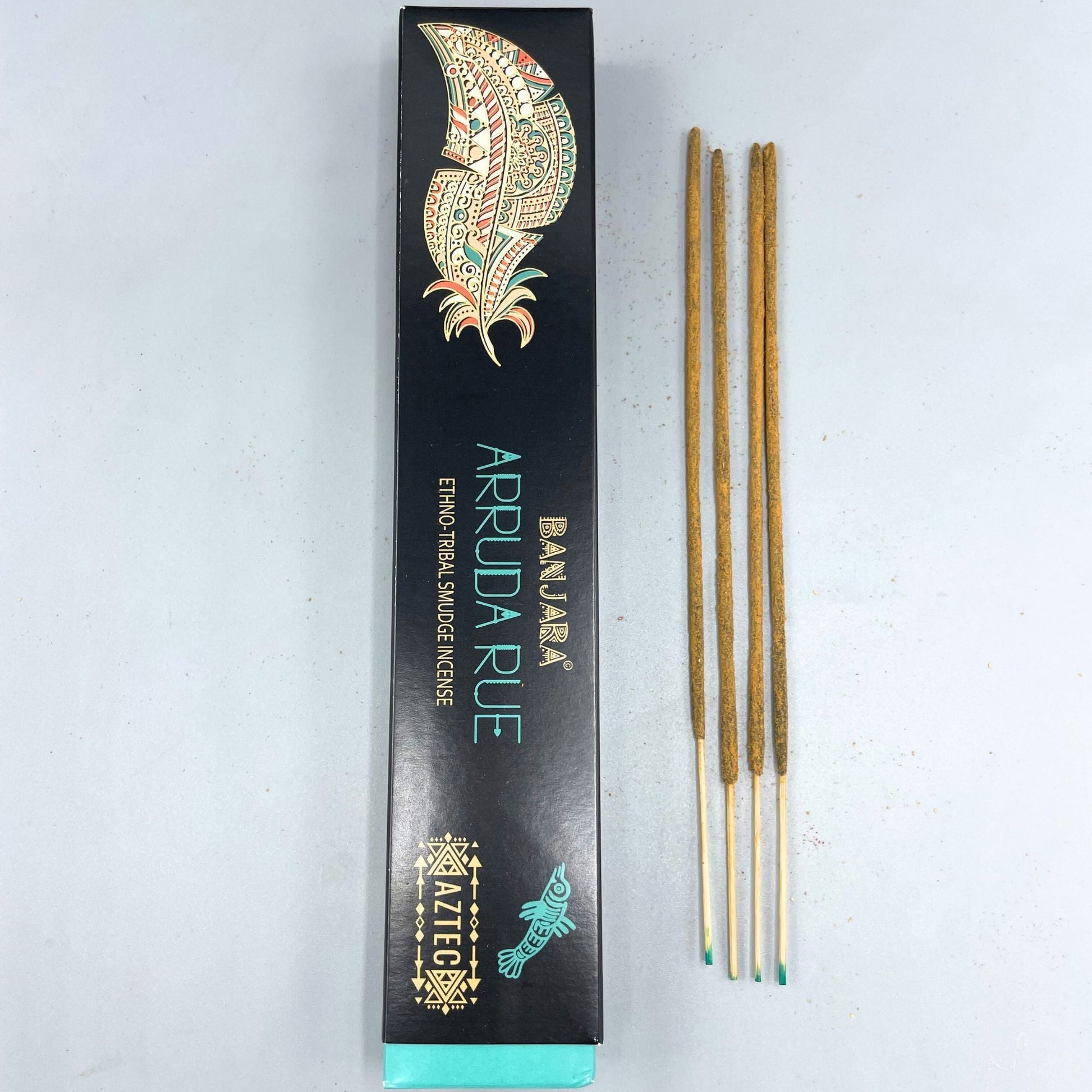 Polished Banjara Tribal Smudge Incense - White Arruda Rue featuring natural patterning and unique variations - Luna Panther