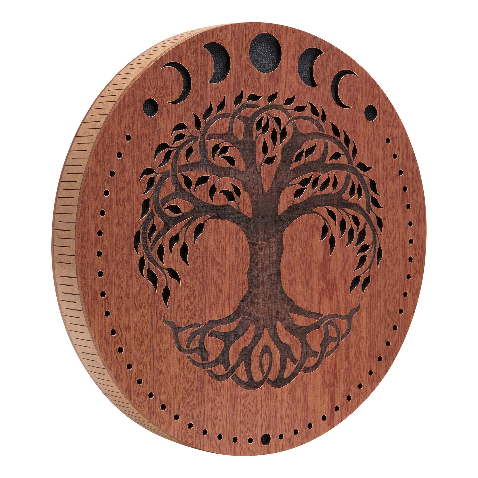 MEINL Sonic Energy 12" Rain Disk, Stream Sound, Moon Phases & Tree of Life Carving at Luna Panther