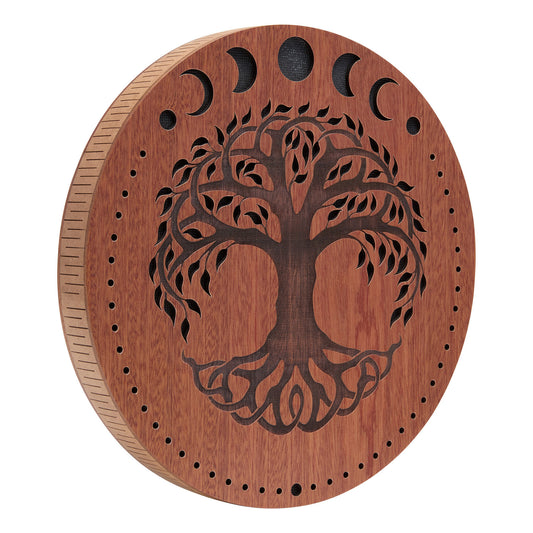 MEINL Sonic Energy 12" Rain Disk, Stream Sound, Moon Phases & Tree of Life Carving at Luna Panther