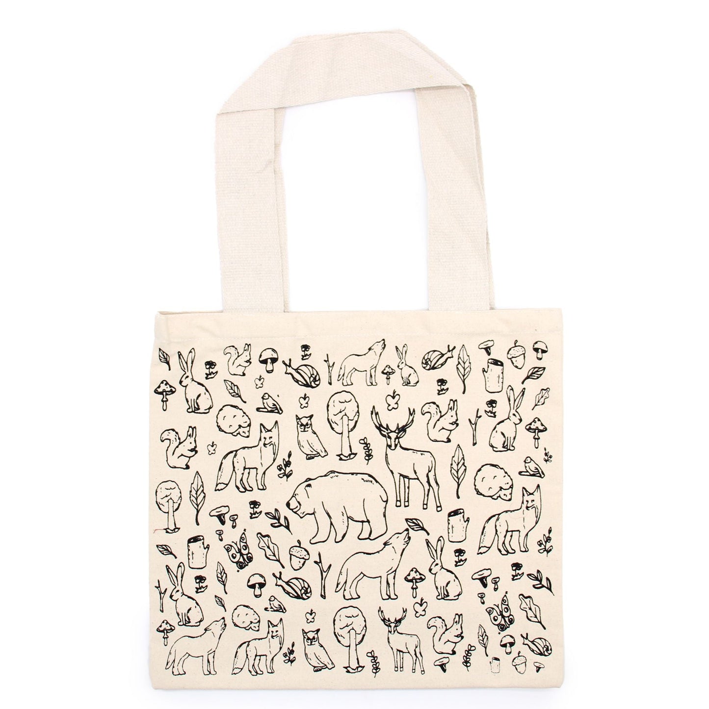 Polished Big Cotton Shopping Bag - 38x42cm - Forest Life - 10oz featuring natural patterning and unique variations - Luna Panther