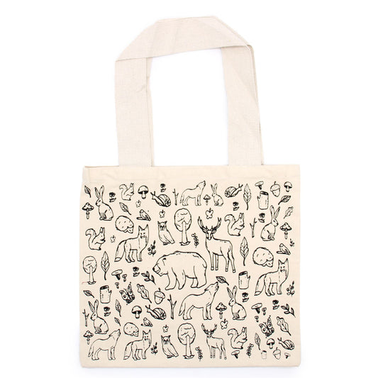 Polished Big Cotton Shopping Bag - 38x42cm - Forest Life - 10oz featuring natural patterning and unique variations - Luna Panther
