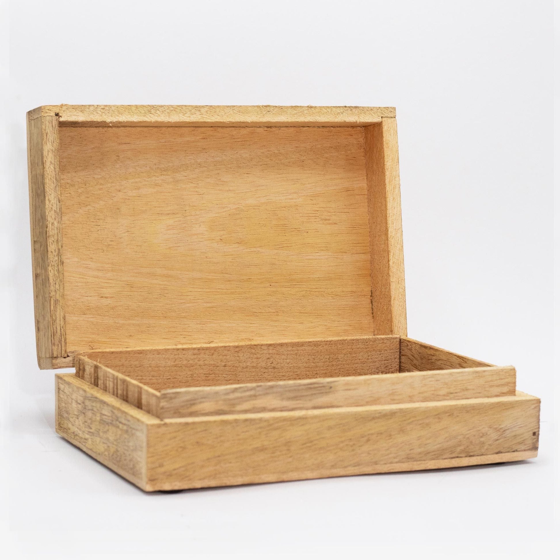 Big Rectangle Box 21.5x14x6.3cm - Buddha Face Black Engraved - Luna Panther