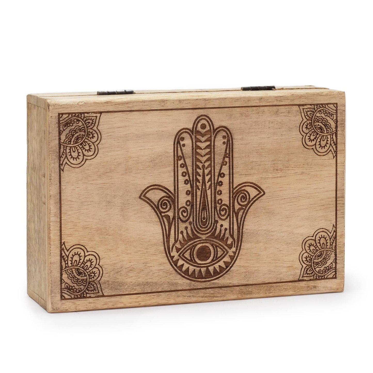 Big Rectangle Box 21.5x14x6.3cm - Hamsa Black Engraved - Luna Panther