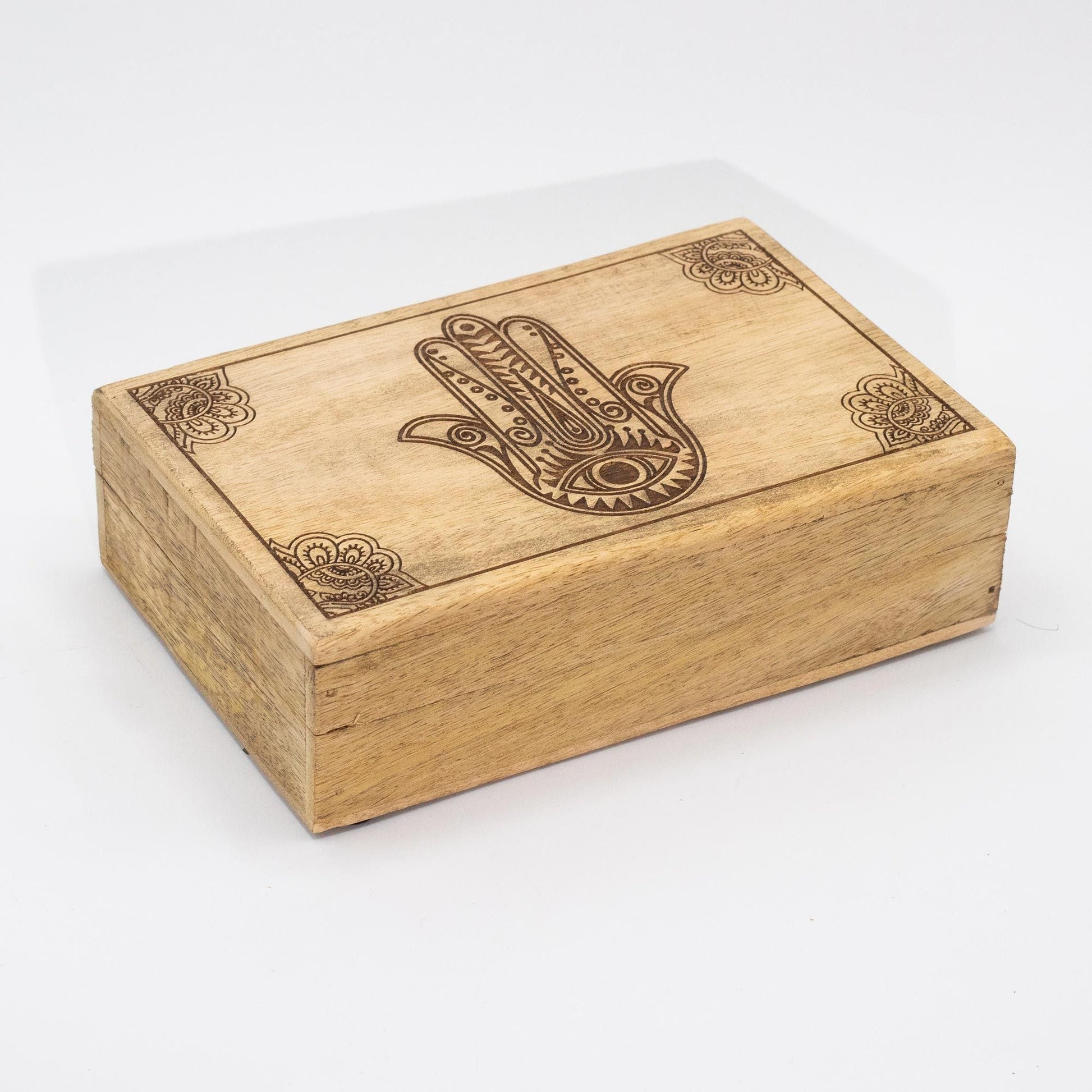 Big Rectangle Box 21.5x14x6.3cm - Hamsa Black Engraved - Luna Panther