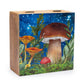 Big Square Box 15x17.5x8cm - Mushroom Design Teal - Luna Panther