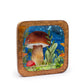 Big Square Trinket Tray 15x15x2.5cm - Mushroom Design Teal - Luna Panther