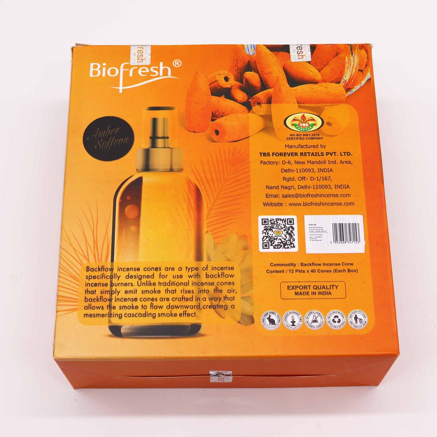 Biofresh Backflow Incense Cones - Amber Safron - Luna Panther