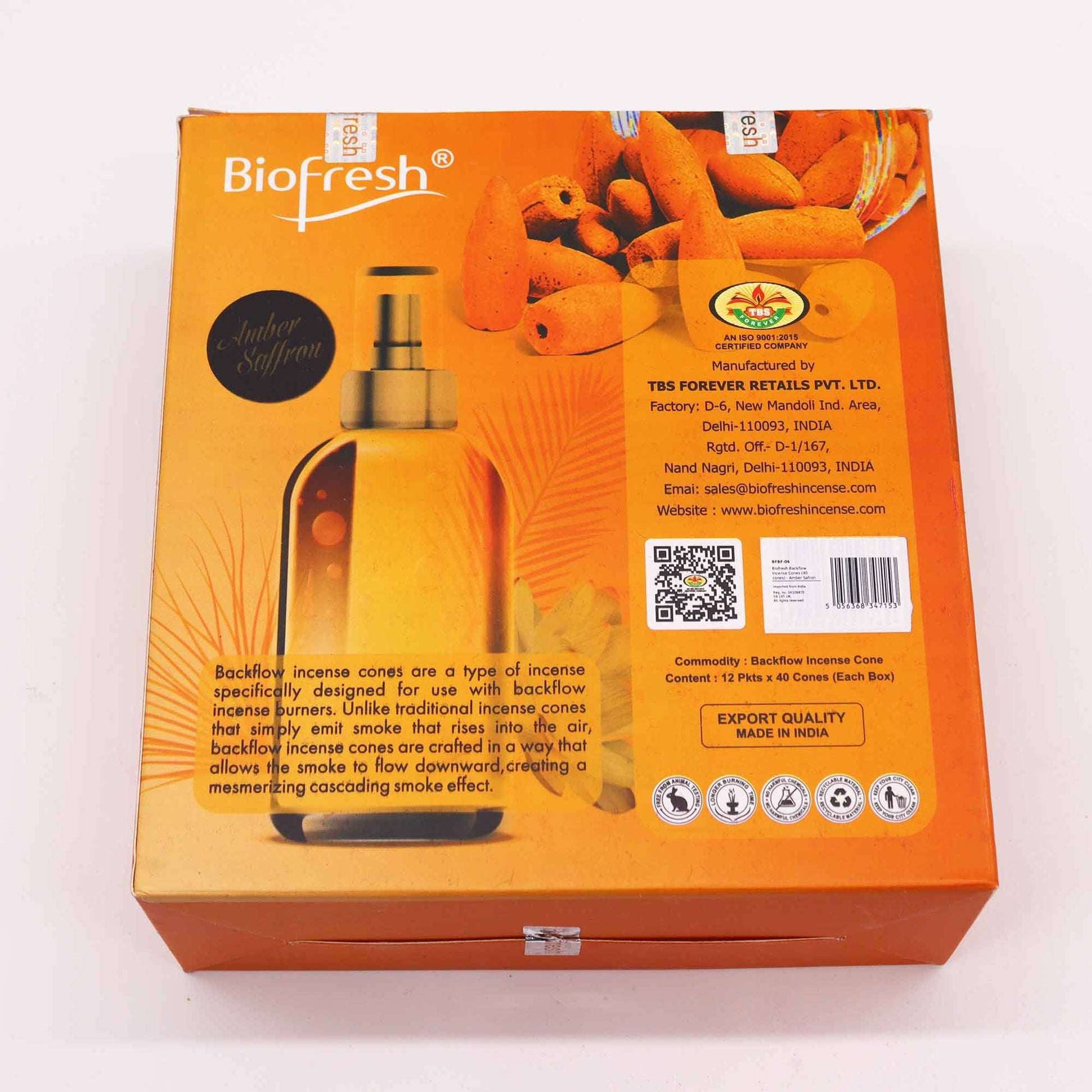 Biofresh Backflow Incense Cones - Amber Safron - Luna Panther