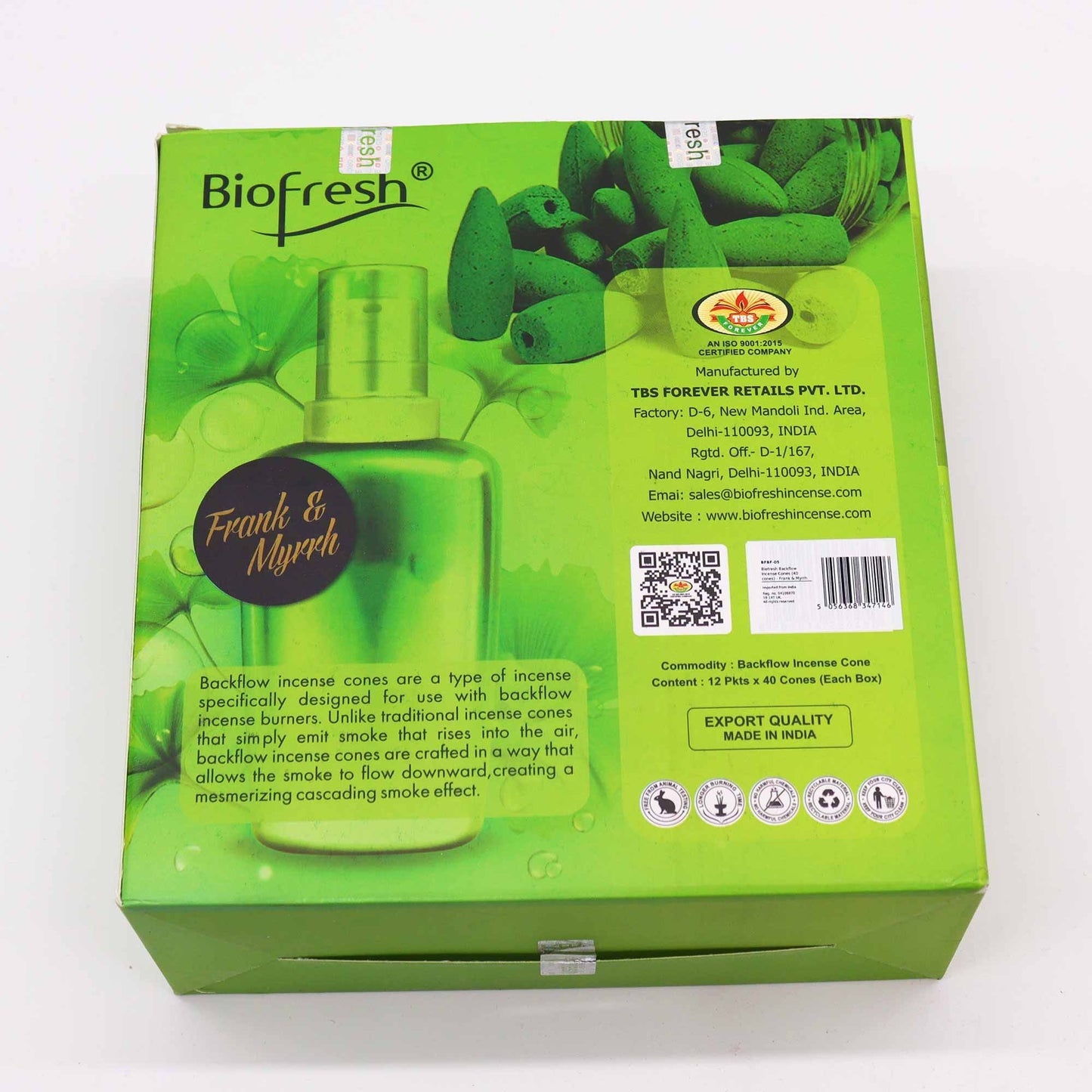 Biofresh Backflow Incense Cones - Frank & Myrrh - Luna Panther