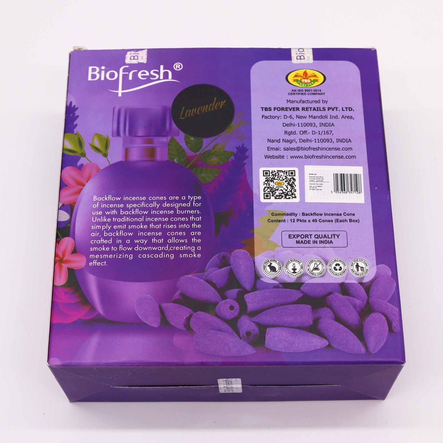 Biofresh Backflow Incense Cones - Lavender - Luna Panther