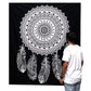 Black and White Double Cotton Bedspread + Wall Hanging - Dreamcatcher - Luna Panther