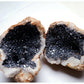 Black Druzy Quartz & Agate Geode Pair - 316g - Luna Panther