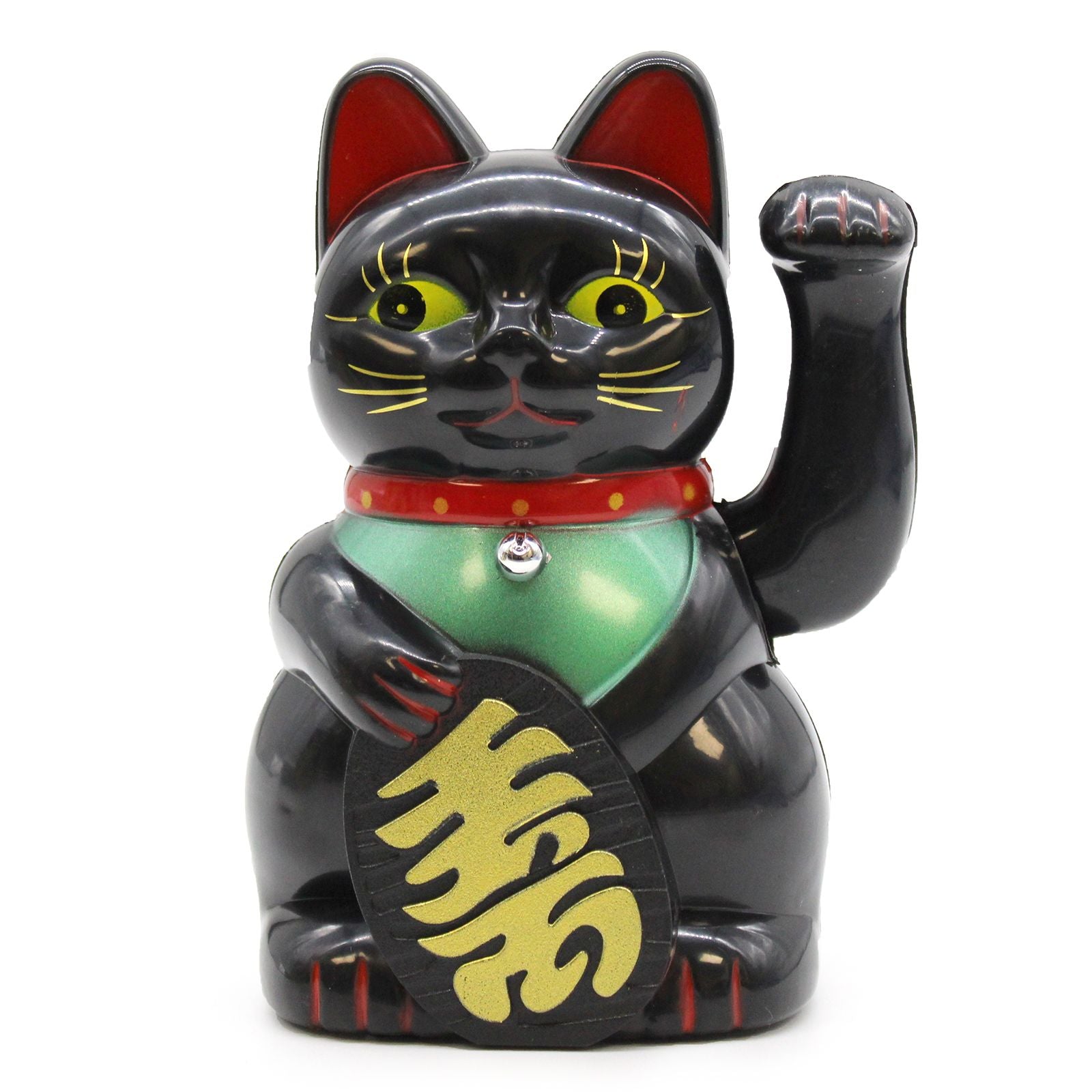 Polished Black Money Cat - 15cm featuring natural patterning and unique variations - Luna Panther