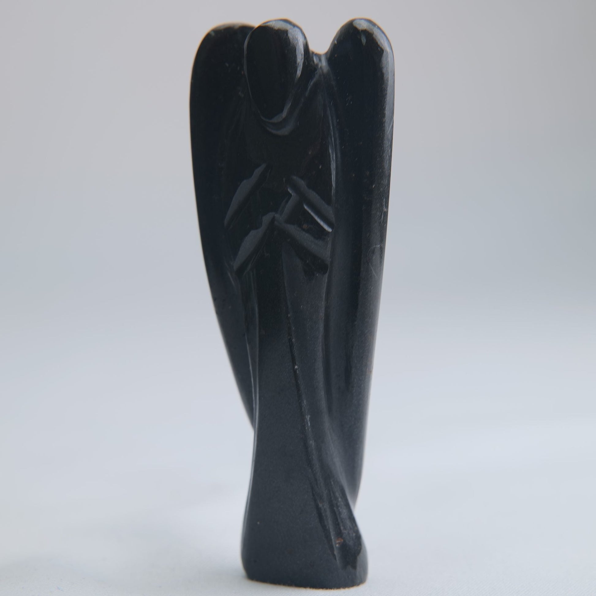 Black Obsidian Angel Carving 45g 80mm - Luna Panther