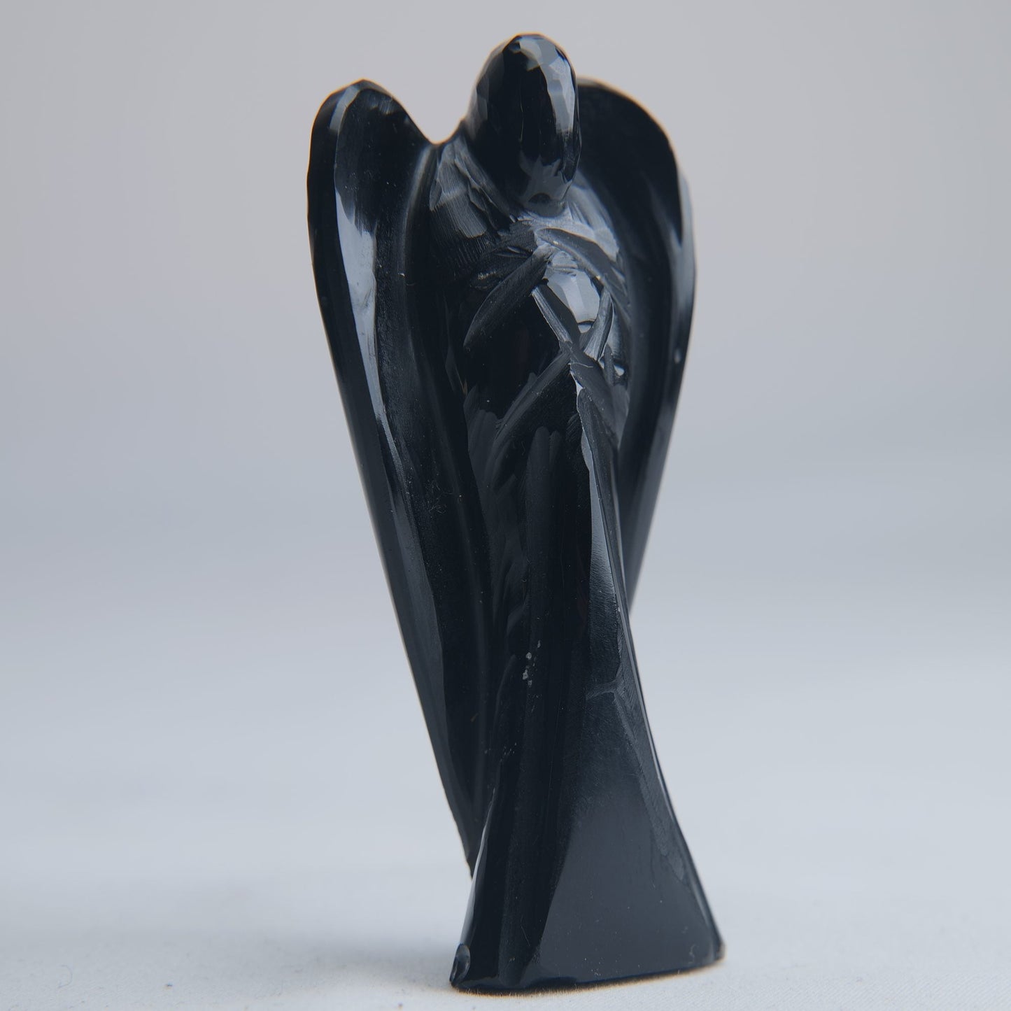 Black Obsidian Angel Carving 54g 80mm - Luna Panther
