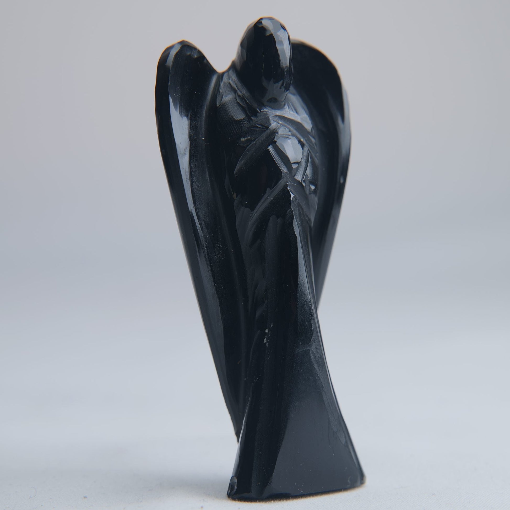 Black Obsidian Angel Carving 54g 80mm - Luna Panther