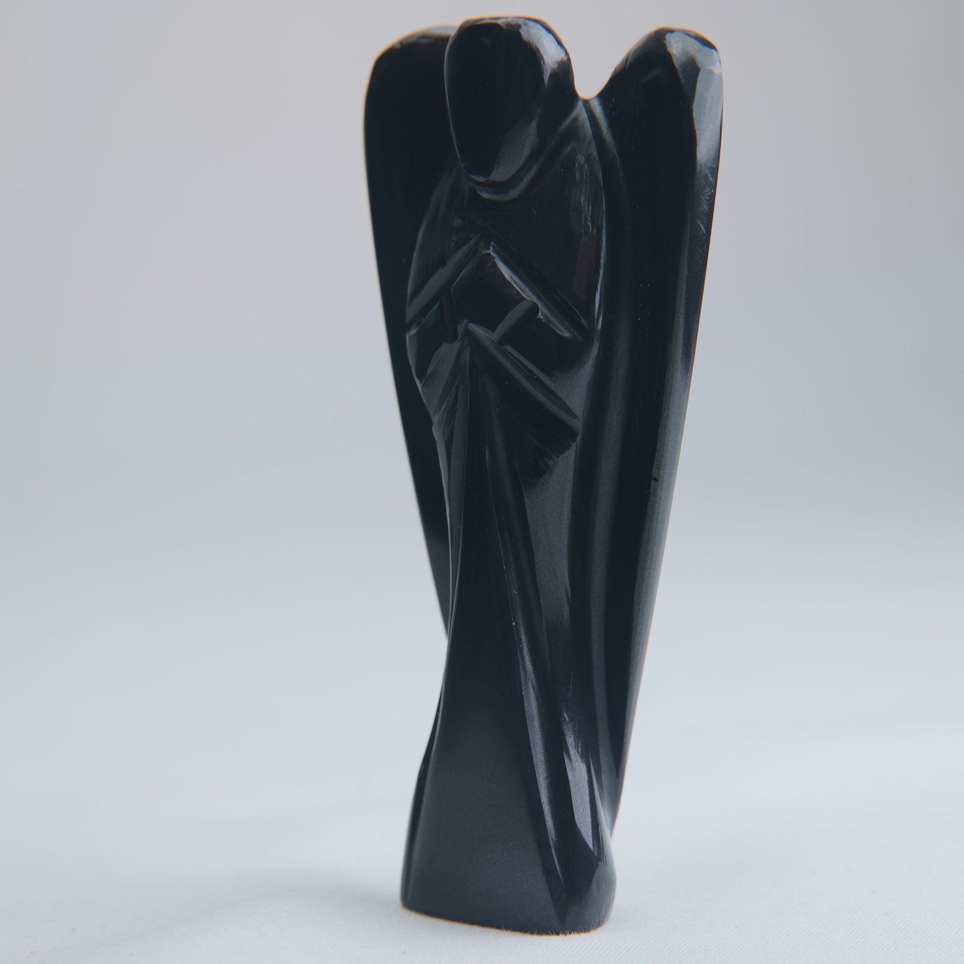 Black Obsidian Angel Carving 66g 82mm - Luna Panther