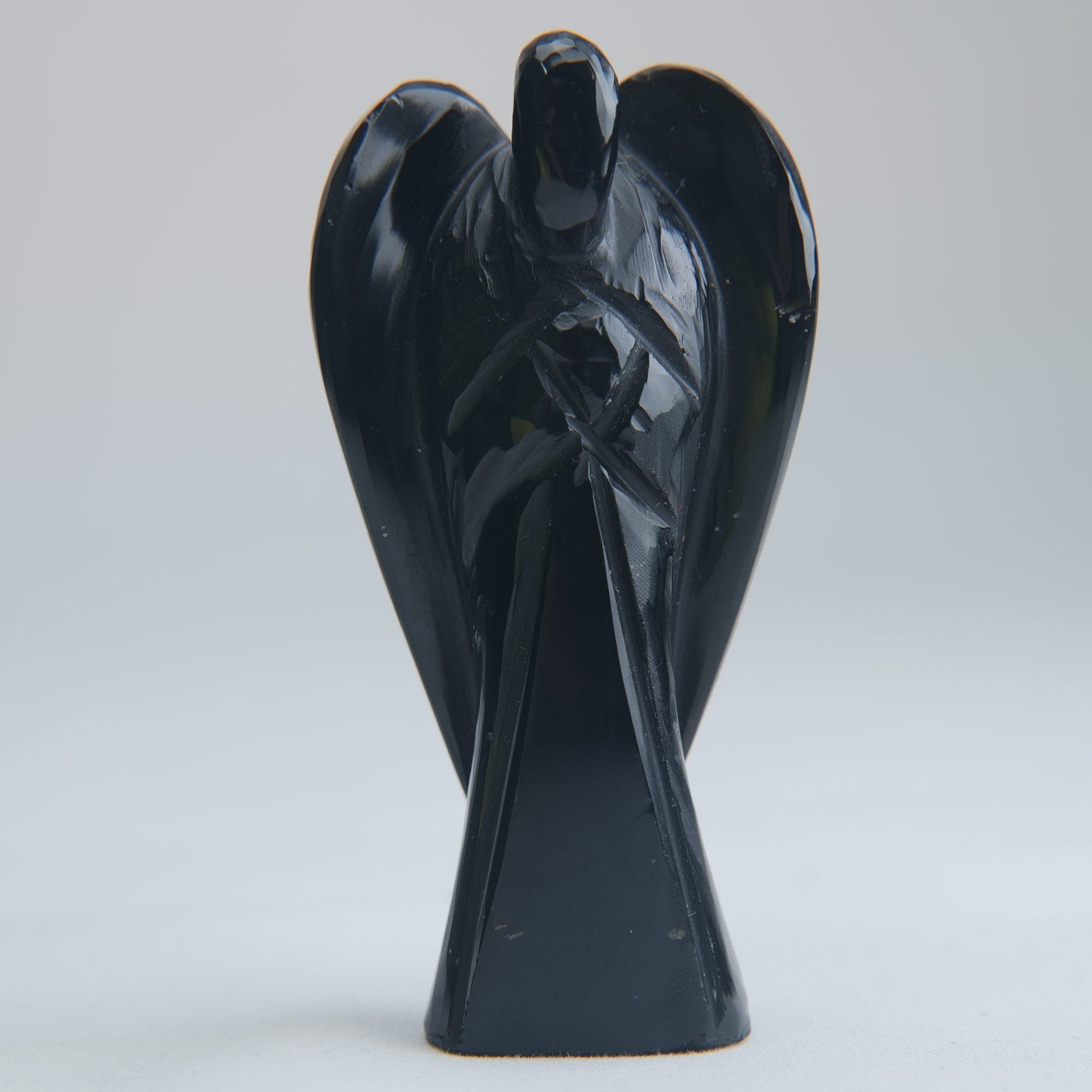 Black Obsidian Angel Carving 70g 80mm - Luna Panther
