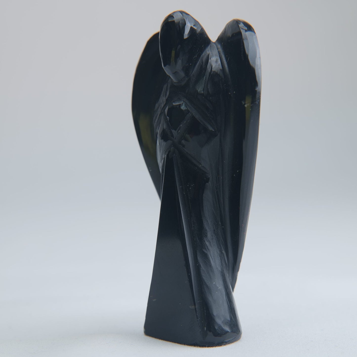 Black Obsidian Angel Carving 70g 80mm - Luna Panther