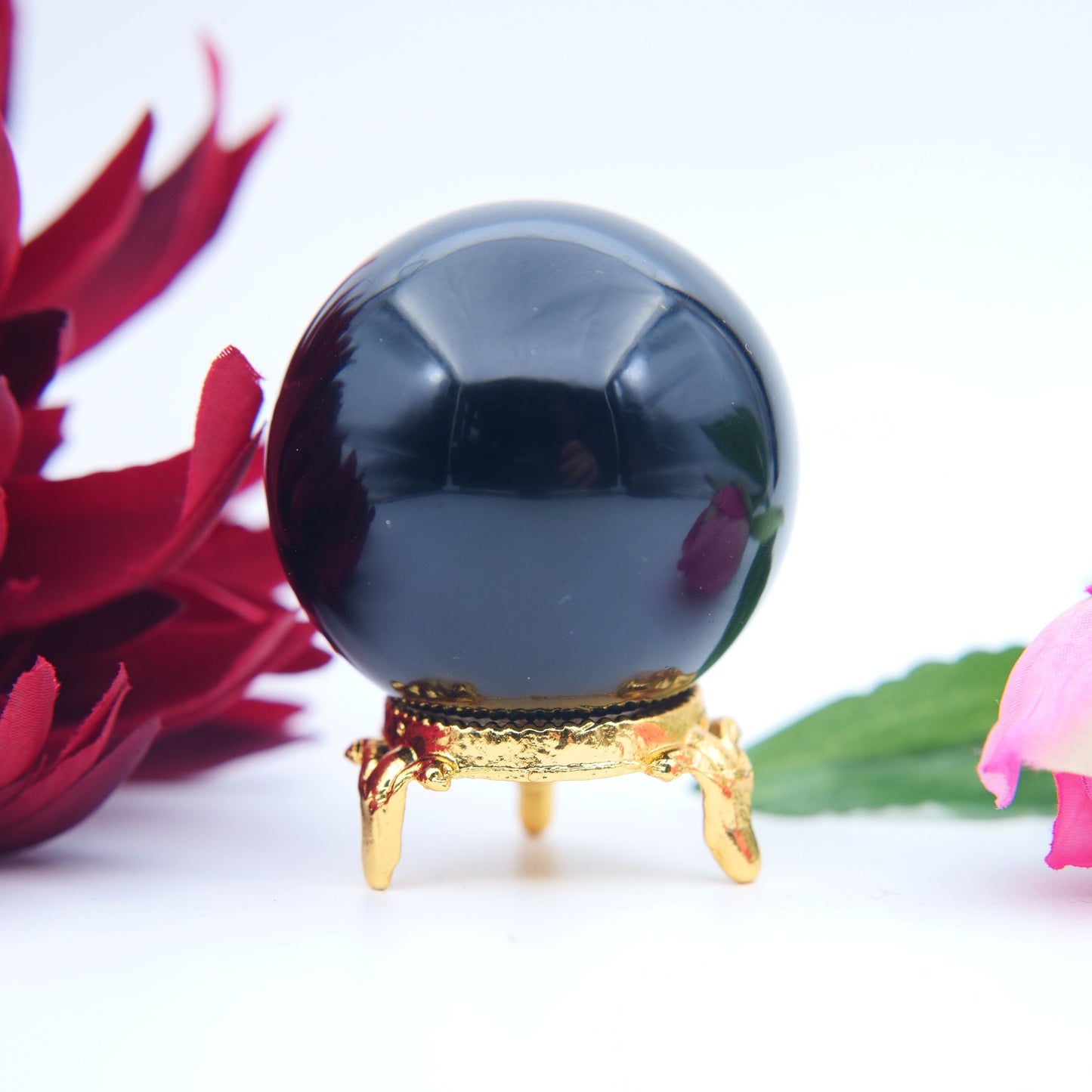 Black Obsidian Sphere — 50 mm • 160 g - Luna Panther