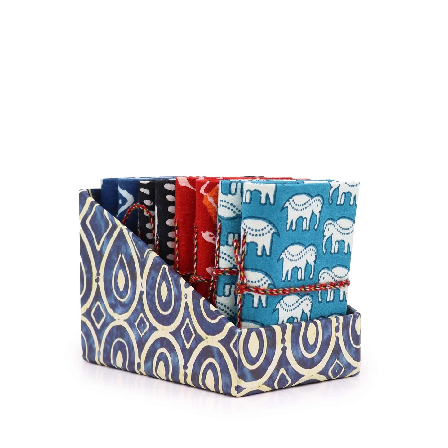 Block Print Assorted Cotton Bound Notebooks 7 × 10 cm - Luna Panther