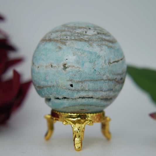 Blue Aragonite Sphere — 212 g (54 mm) - Luna Panther