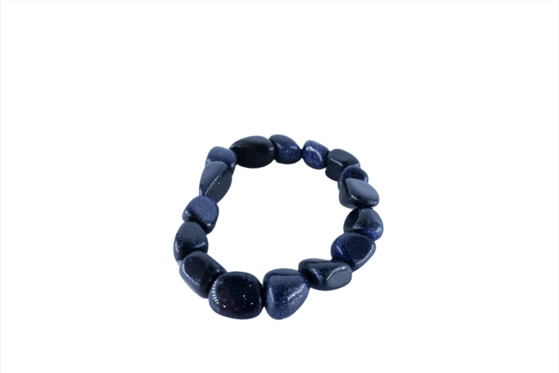 Polished Blue Goldstone Tumblestone Bracelet featuring natural patterning and unique variations - Luna Panther