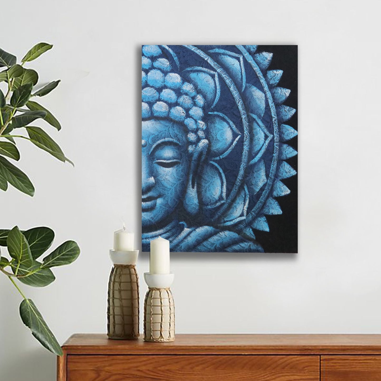 Blue Half Buddha Mandala 60x80cm - Luna Panther