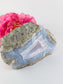 Natural Blue Lace Agate Geode Specimen 422g featuring pale blue banding and soft translucence - Luna Panther