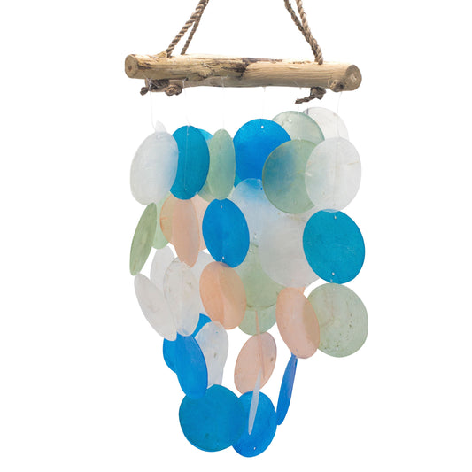 Blue & Pearl Driftwood Cross Chime - Luna Panther