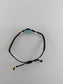 Polished Blue Turquoise Black Micro Macrame Bracelet featuring natural patterning and unique variations - Luna Panther