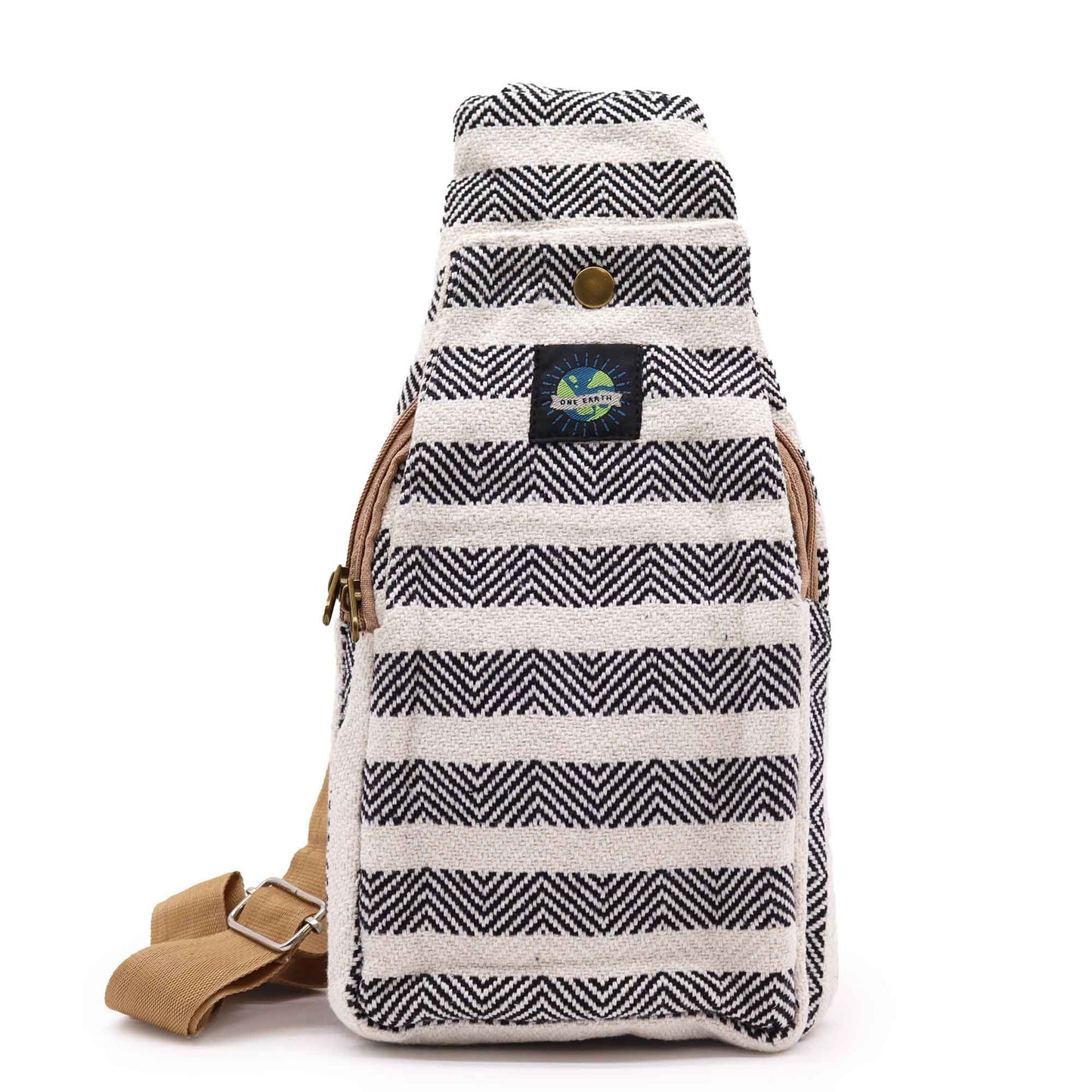 Polished Body Cross Bag Natural Cotton - Black & White featuring natural patterning and unique variations - Luna Panther