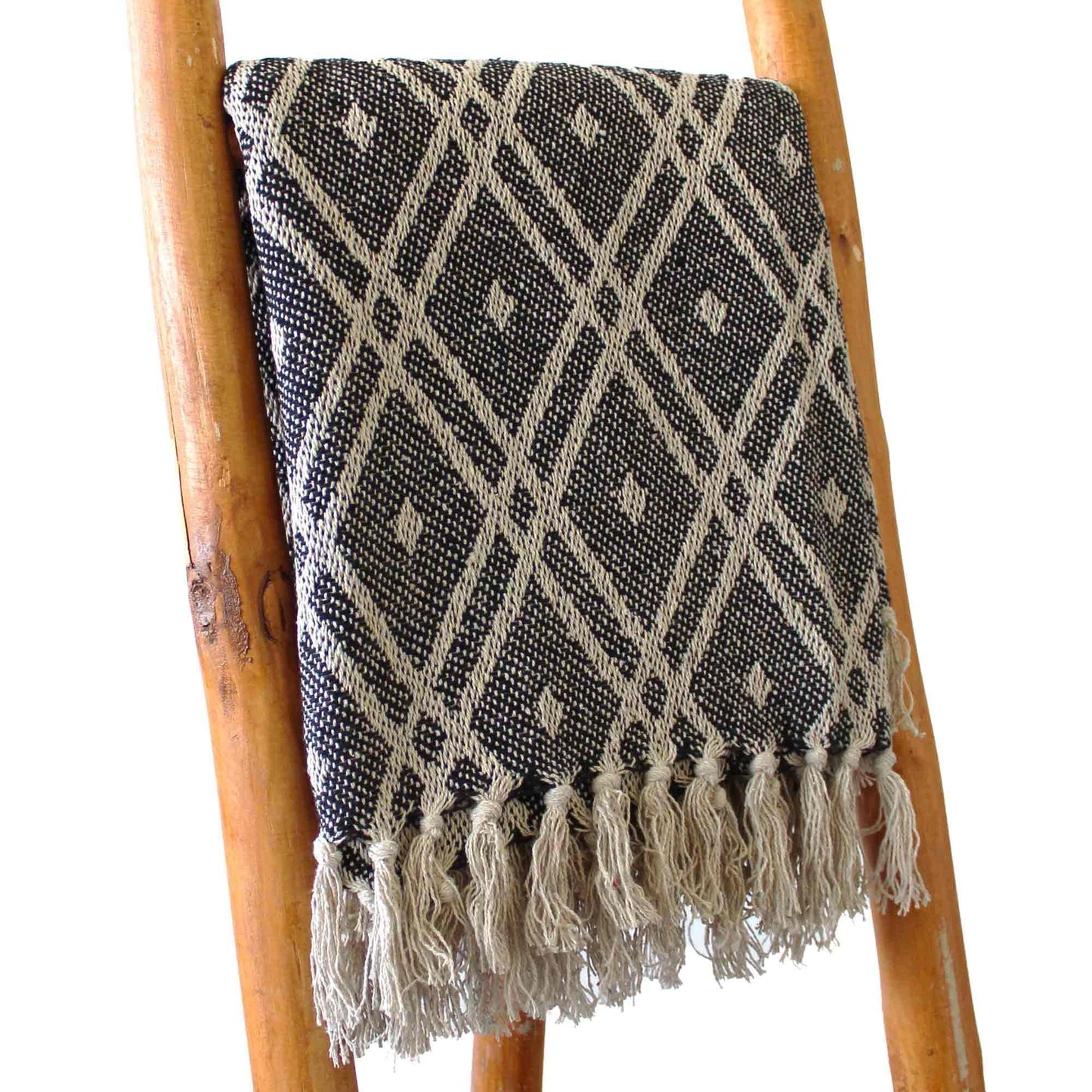 Boho Comfort Throws - Black & Beige Regency - Luna Panther