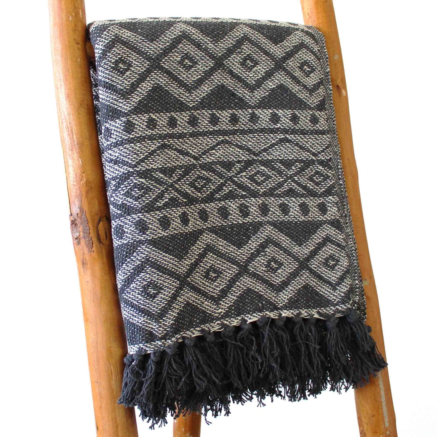 Boho Comfort Throws - Grey Geometric - Luna Panther