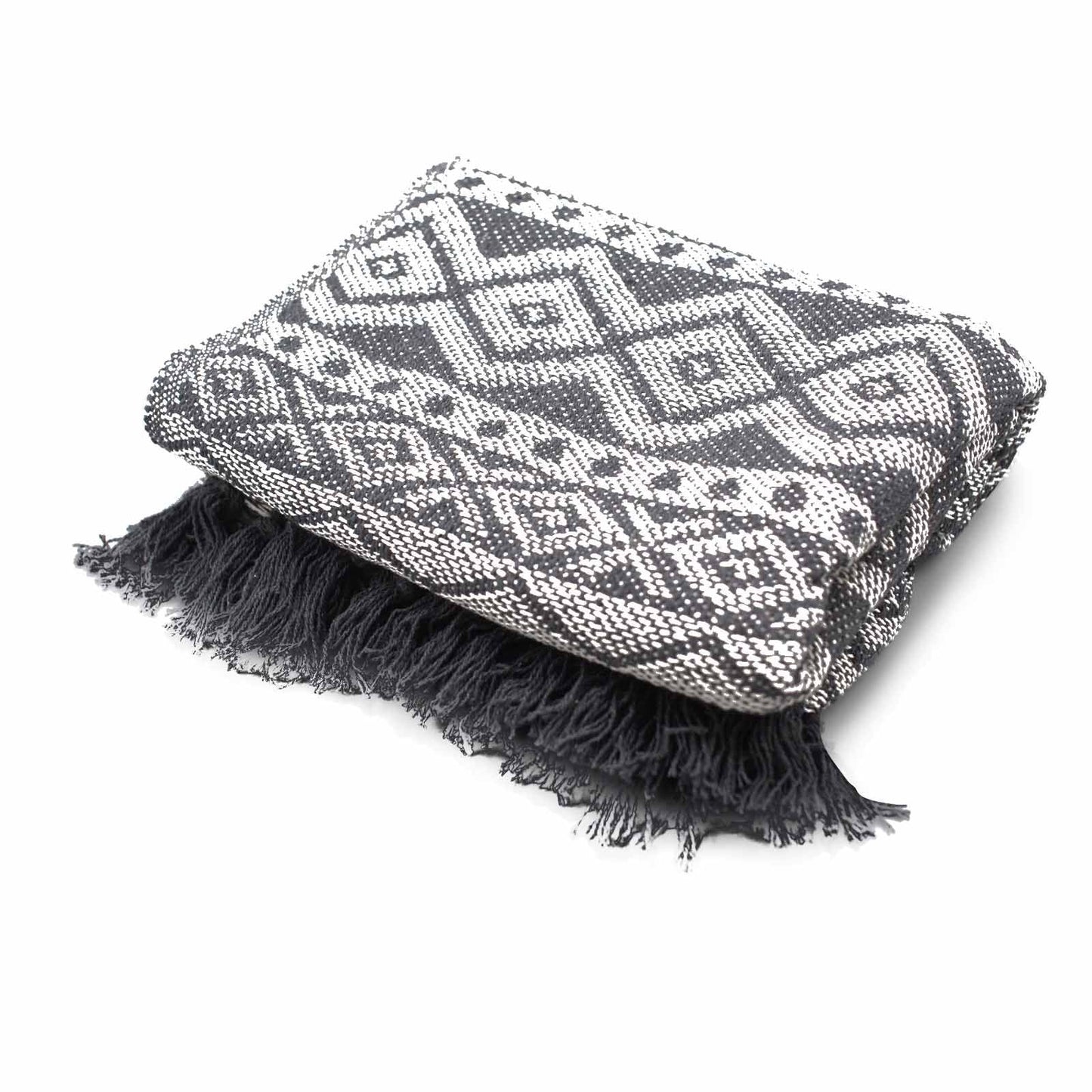 Boho Comfort Throws - Grey Geometric - Luna Panther
